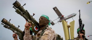 Members of the Ezzedine al-Qassam Brigades, the military wing of the Palestinian Islamist movement Hamas, attend a memorial in the southern Gaza Strip town of Rafah on January 31, 2017, for Mohamed Zouari, a 49-year-old Tunisian engineer and drone expert, who was murdered at the wheel of his car outside his house in Tunisia in December 2016. The armed wing of Hamas said that the Jewish state was responsible for the murder in eastern Tunisia, of Mohamed Zaouari, described as a leader of the Islamist movement specializing in the development of drones. Photo by Abed Rahim Khatib/ Flash90 *** Local Caption *** ??? ???????? ???????? ????